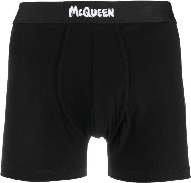 Alexander McQueen Boxershorts met logo Zwart