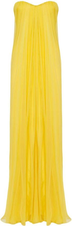 Alexander McQueen Chiffon maxi-jurk Geel