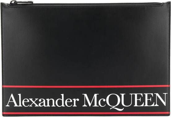 Alexander McQueen Clutch met logoprint Zwart