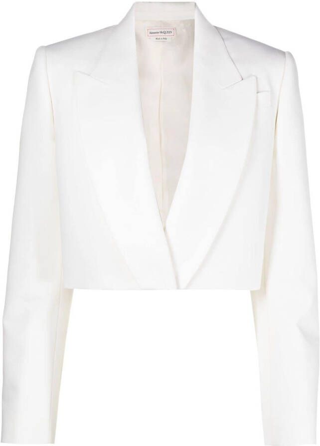 Alexander McQueen Cropped blazer Wit