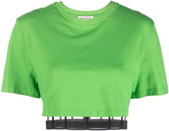 Alexander McQueen Cropped T-shirt Groen