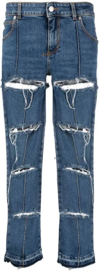 Alexander McQueen Cropped jeans Blauw