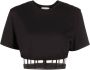 Alexander McQueen Cropped T-shirt Zwart - Thumbnail 1