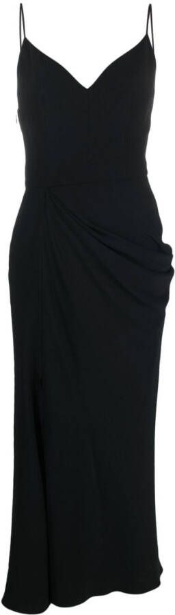Alexander McQueen Gedrapeerde midi-jurk Zwart
