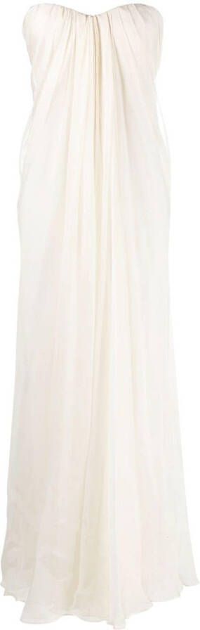 Alexander McQueen Gedrapeerde jurk Wit