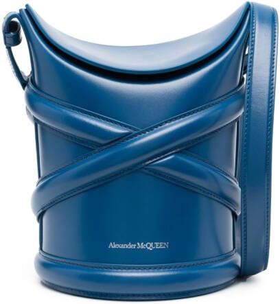 Alexander McQueen Shopper met logo-reliëf Blauw