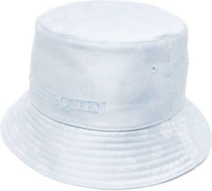 Alexander McQueen embroidered-logo bucket hat Blauw