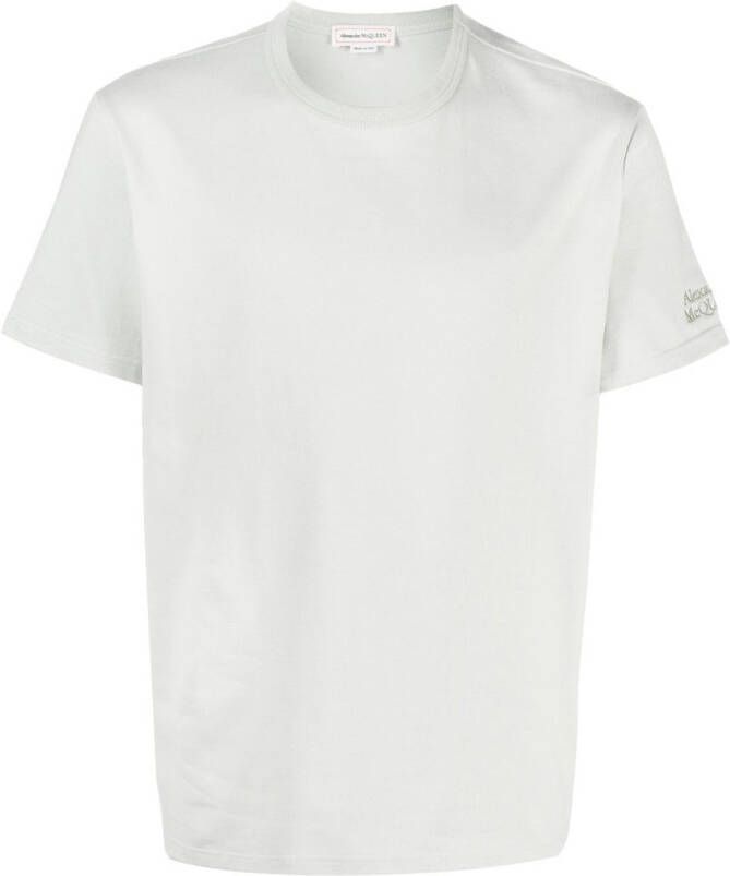 Alexander McQueen T-shirt met geborduurd logo Groen