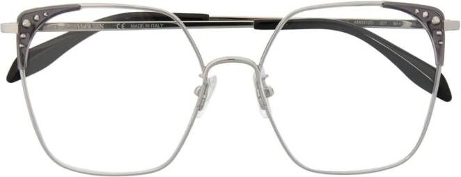 Alexander McQueen Eyewear Bril met oversized montuur Zilver