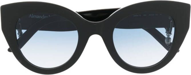 Alexander McQueen Eyewear Zonnebril met cat-eye doodskop Zwart