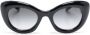Alexander McQueen Eyewear Zonnebril met rond montuur Zwart - Thumbnail 1