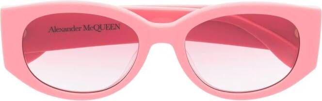 Alexander McQueen Eyewear Graffiti zonnebril met ovaal montuur Roze