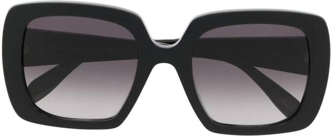 Alexander McQueen Eyewear Zonnebril met rechthoekig montuur Zwart