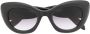 Alexander McQueen Eyewear Zonnebril met oversized rond montuur Zwart - Thumbnail 1
