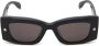 Alexander McQueen Eyewear Spike Studs zonnebril met rechthoekig montuur Zwart - Thumbnail 1