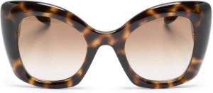 Alexander McQueen Eyewear The Curve zonnebril met vlinder montuur Bruin