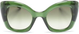 Alexander McQueen Eyewear The Curve zonnebril met vlinder montuur Groen