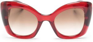 Alexander McQueen Eyewear The Curve zonnebril met vlinder montuur Rood