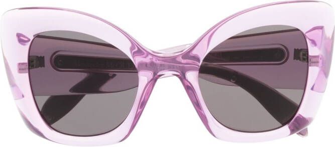 Alexander McQueen Eyewear Zonnebril met cat-eye montuur Paars