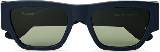 Alexander McQueen Eyewear Zonnebril met breed montuur Blauw