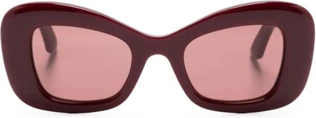 Alexander McQueen Eyewear Zonnebril met cat-eye montuur Rood