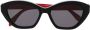 Alexander McQueen Eyewear Zonnebril met cat-eye montuur Zwart - Thumbnail 1