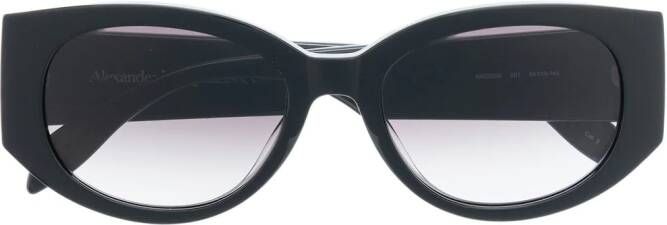 Alexander McQueen Eyewear Zonnebril met graffiti-logo Zwart