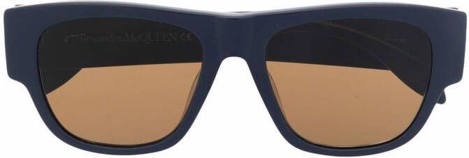 Alexander McQueen Eyewear Zonnebril met logo Blauw