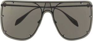 Alexander McQueen Eyewear Zonnebril met oversized montuur Metallic
