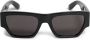 Alexander McQueen Eyewear Zonnebril met rechthoekig montuur Zwart - Thumbnail 1