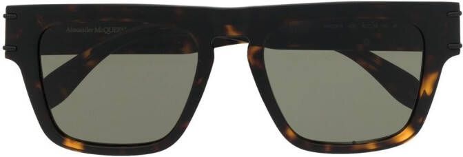 Alexander McQueen Eyewear Zonnebril met schildpadschild design Bruin