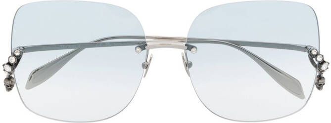 Alexander McQueen Eyewear Zonnebril met vierkant montuur Zilver