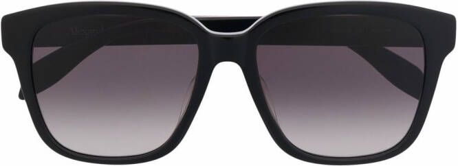 Alexander McQueen Eyewear Zonnebril met vierkant montuur Zwart