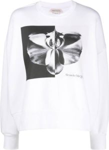 Alexander McQueen Sweater met bloemenprint Wit