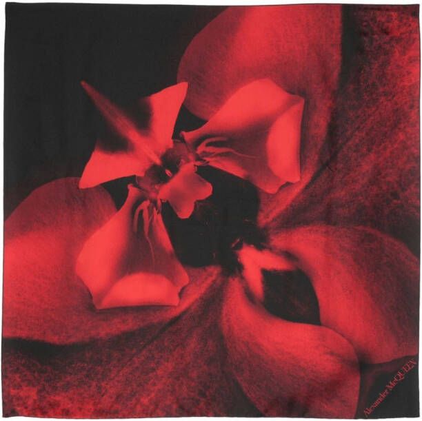 Alexander McQueen Sjaal met bloemenprint Rood