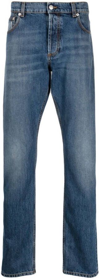 Alexander McQueen Gerafelde jeans Blauw