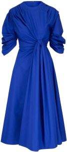 Alexander McQueen Midi-jurk met gesmockt detail Blauw