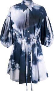 Alexander McQueen Gebleekte blousejurk Blauw
