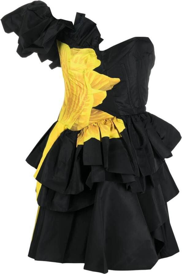 Alexander McQueen Gelaagde mini-jurk Zwart