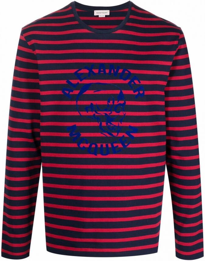 Alexander McQueen Gestreept T-shirt Blauw