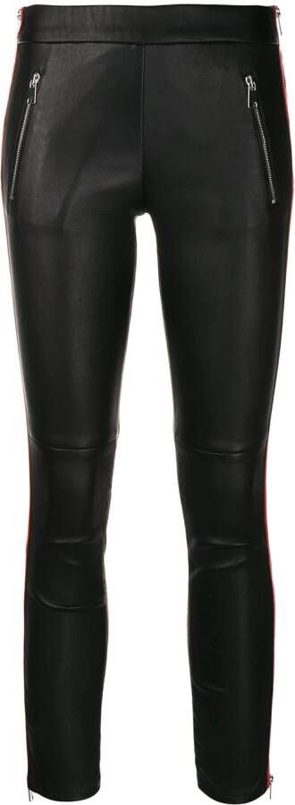 Alexander McQueen Gestreepte cropped legging Rood