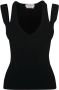 Alexander McQueen Ribgebreide tanktop Zwart - Thumbnail 1