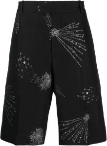 Alexander McQueen Shorts met glitter Zwart