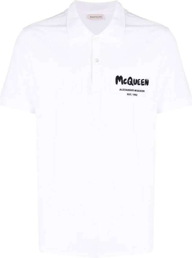 Alexander McQueen Poloshirt met borduurwerk Wit