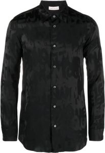 Alexander McQueen Overhemd met logo-jacquard Zwart