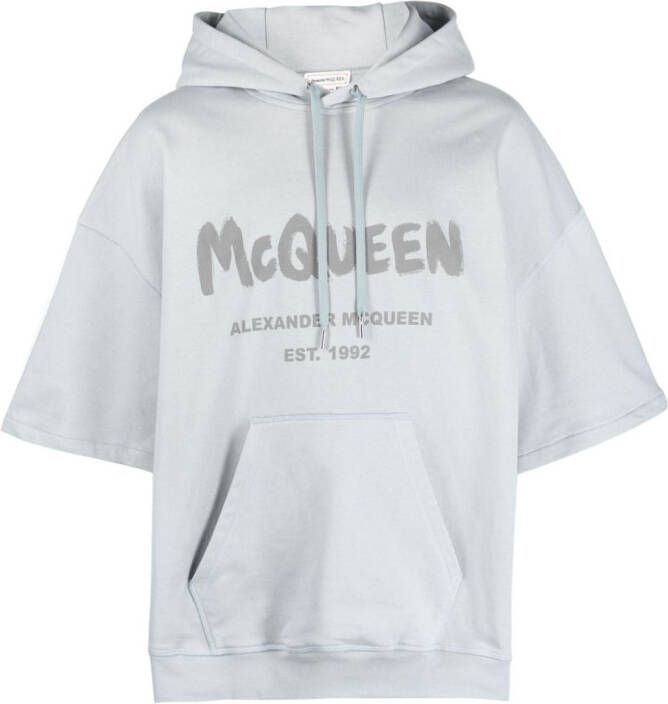 Alexander McQueen Jersey hoodie Blauw