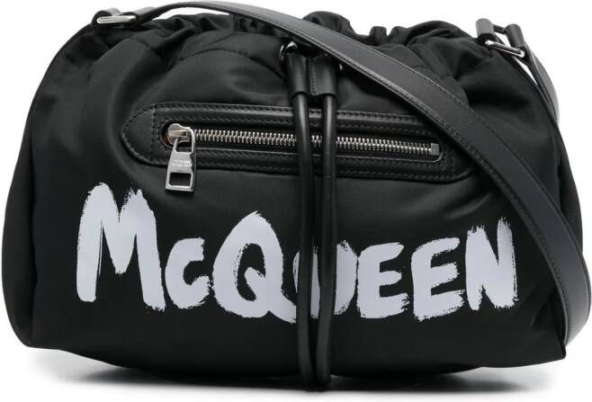 Alexander McQueen Graffiti schoudertas met print Zwart