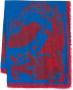 Alexander McQueen Sjaal met print Blauw - Thumbnail 1