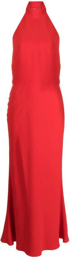 Alexander McQueen Midi-jurk met halternek Rood
