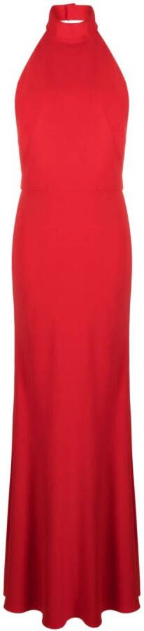 Alexander McQueen Maxi-jurk met halternek Rood